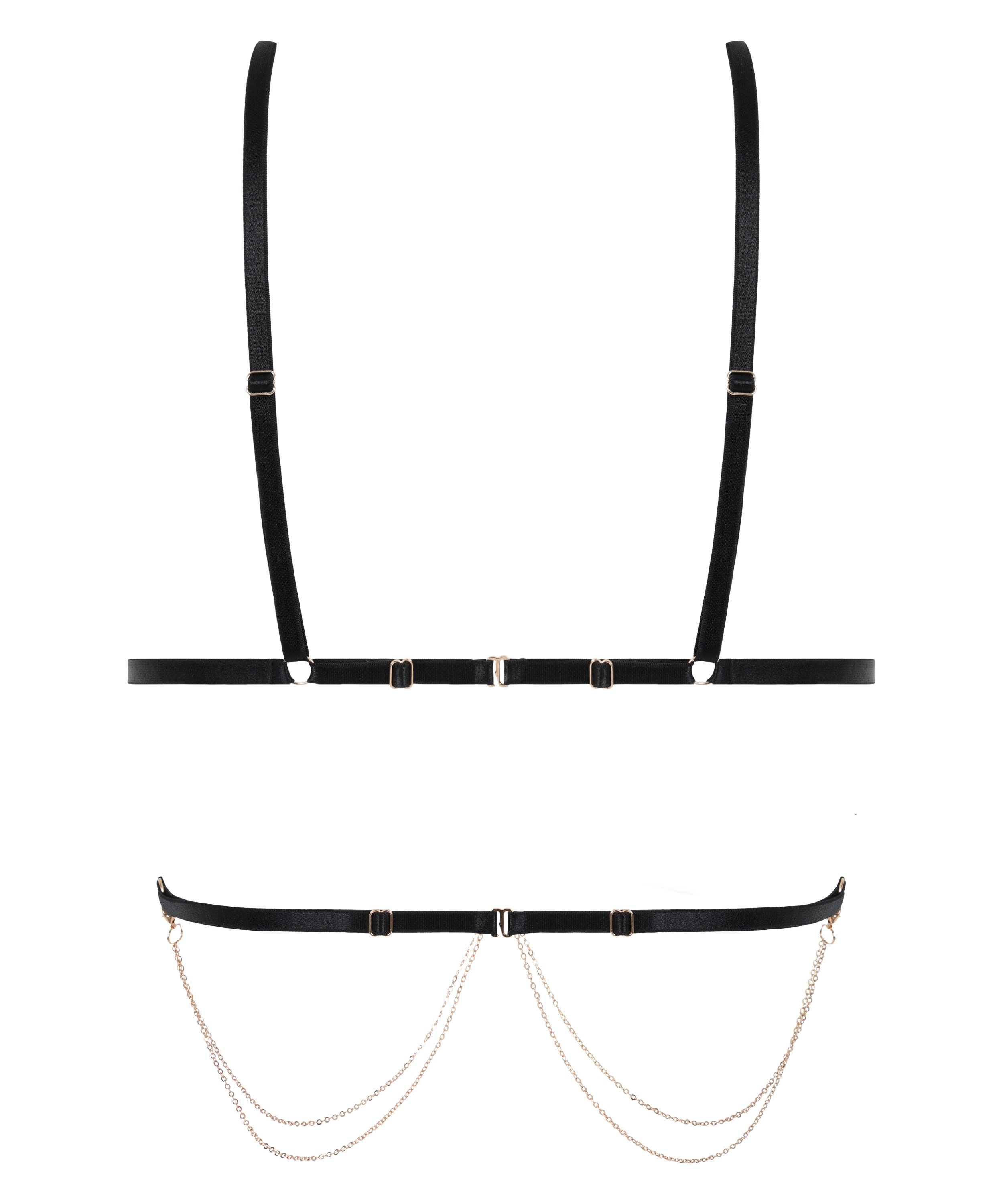 Brassière chain Top, Noir, main