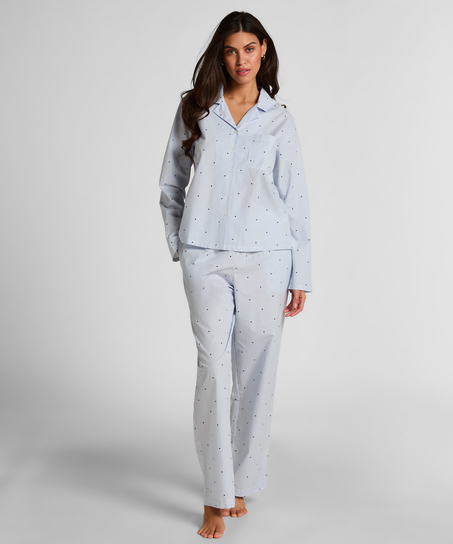 Pantalon Cotton Stripe Heart, Bleu