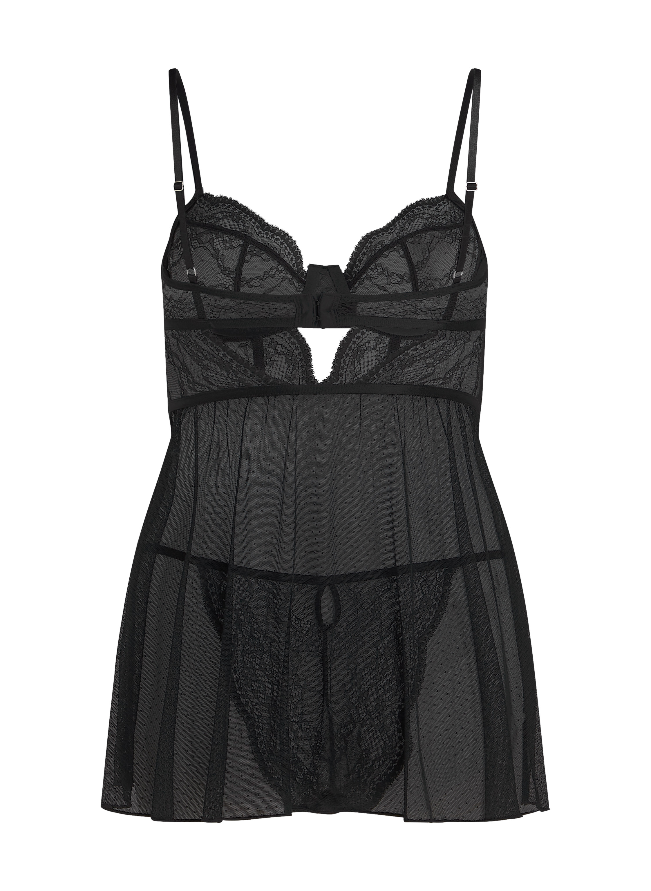Babydoll Isabelle, Noir, main
