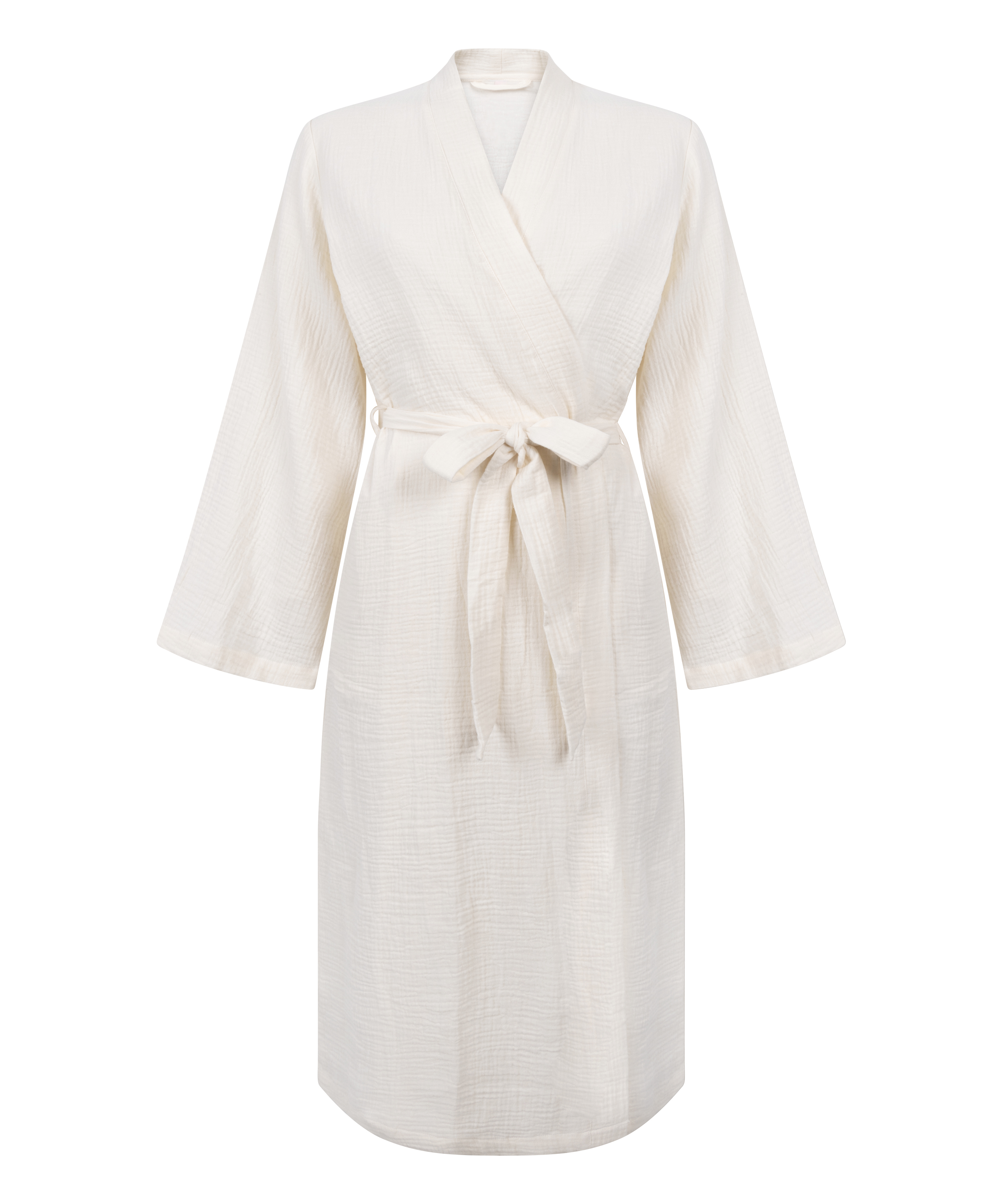 Robe longue en mousseline, Blanc, main