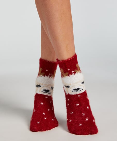 Lot de 2 Paires de Chaussettes Cosy, Rouge
