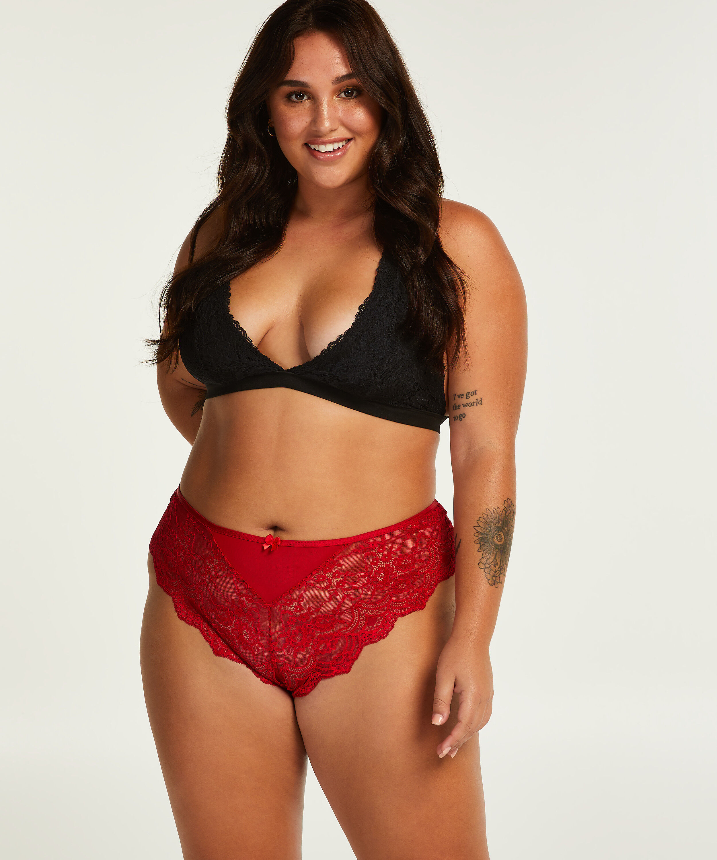 Slip brésilien échancré Heather Curvy, Rouge Slip brésilien échancré Heather Curvy, Rouge