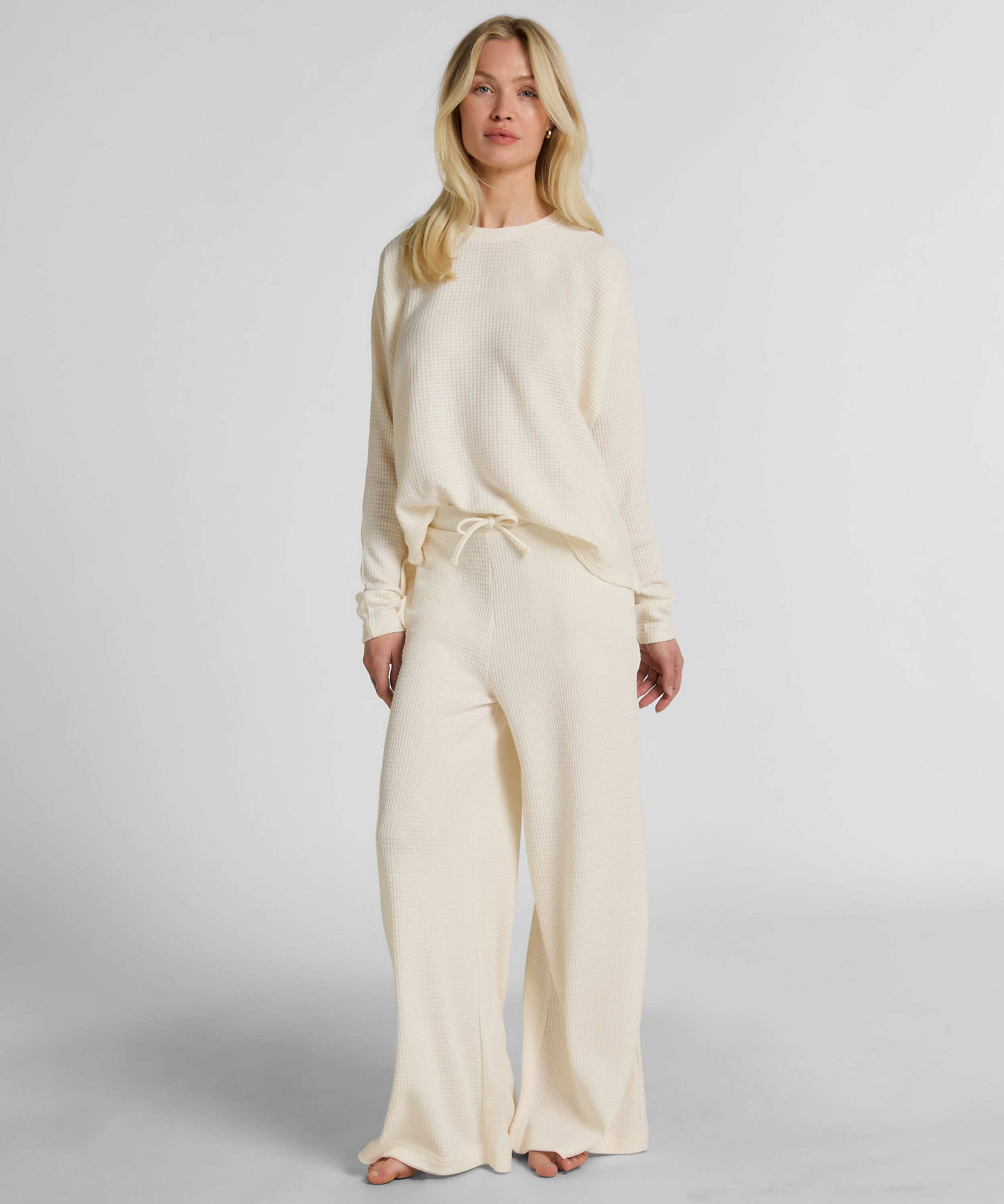 Pantalon Waffle Tracey, Blanc