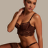 Soutien-gorge à armatures non préformé longline Indigo, Marron