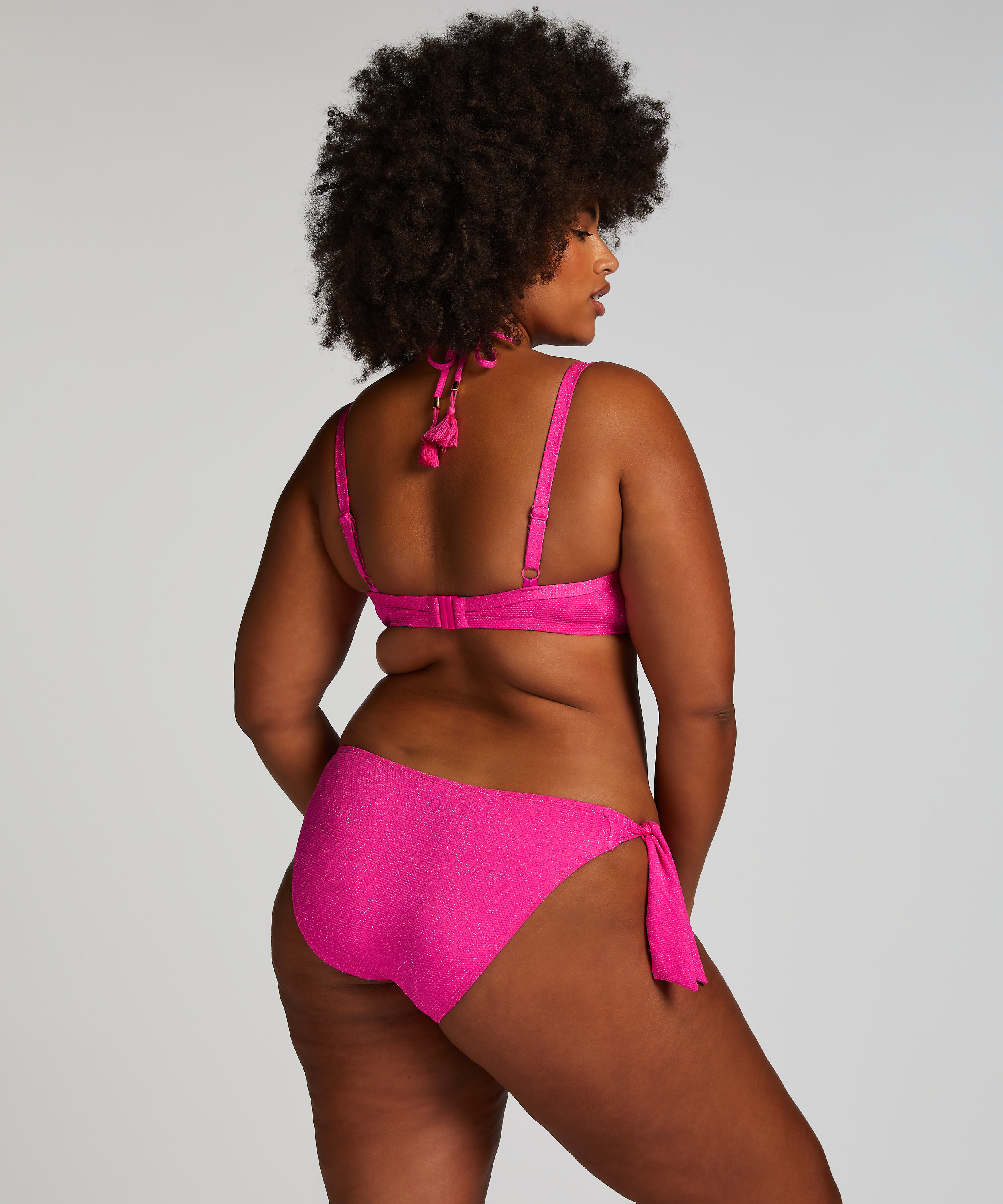 Haut de bikini Lurex Scallop, Rose, main