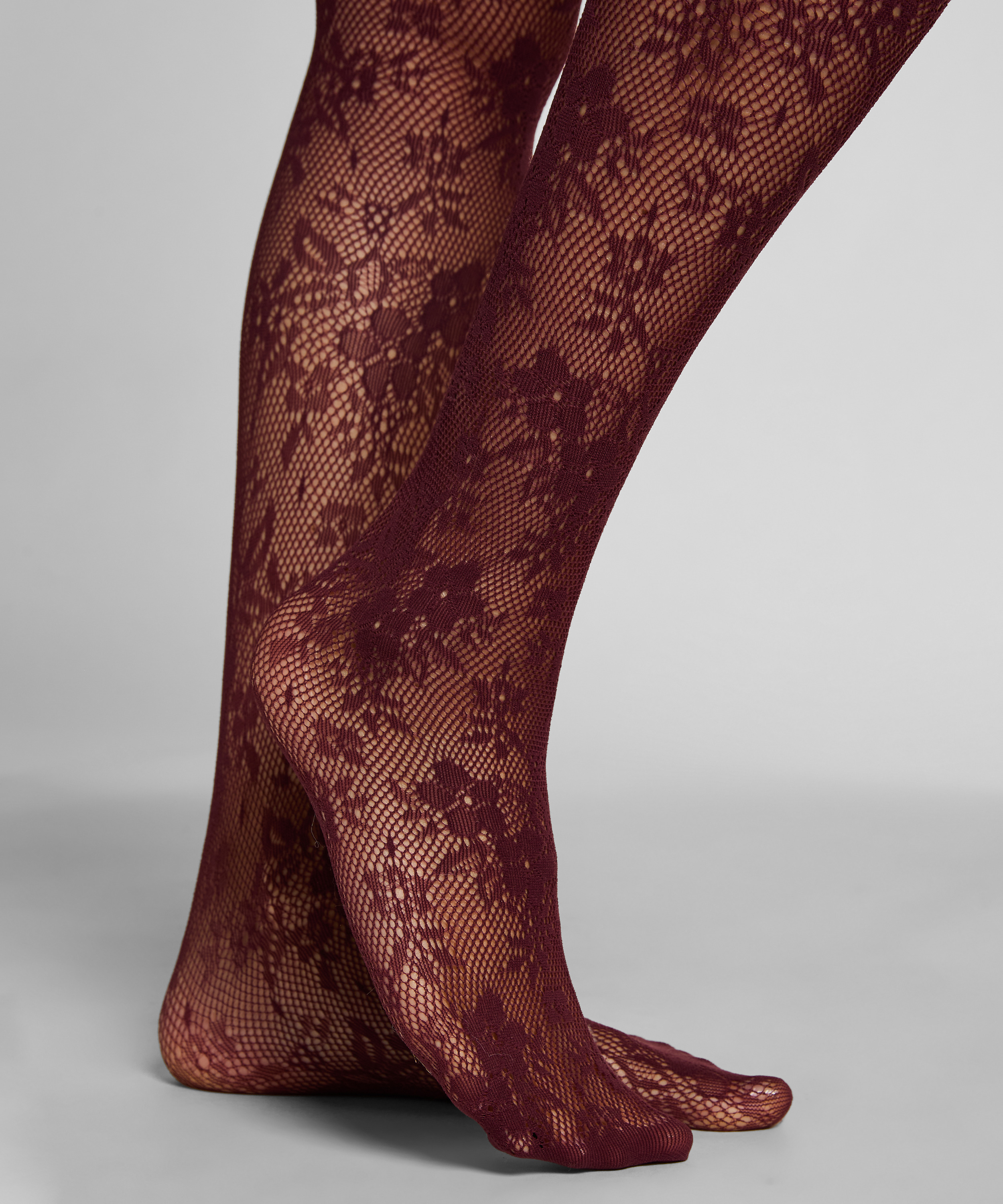 Collants Allover Lace, Rouge, main