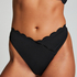 Slip de Bikini Échancrés Scallop, Noir