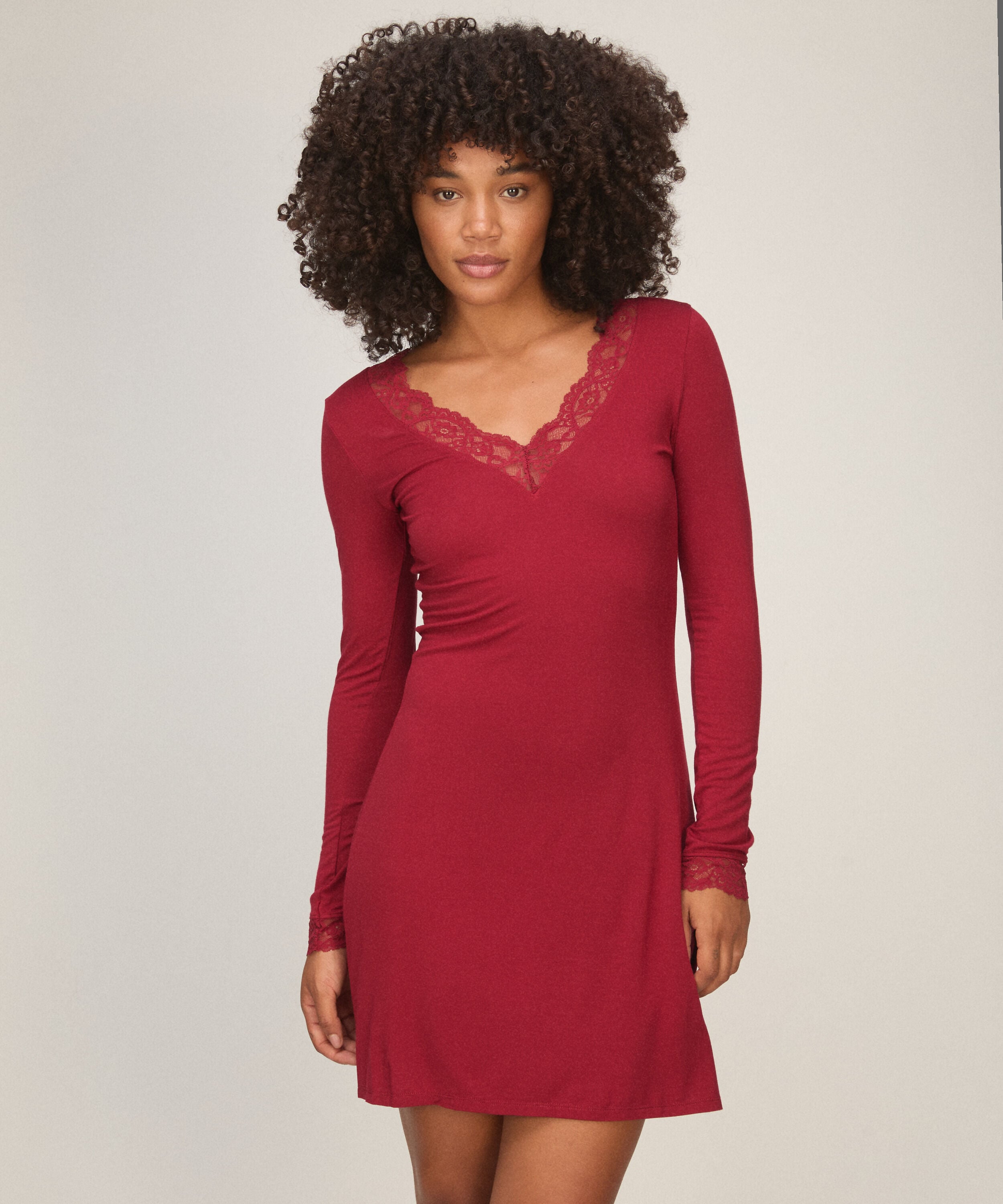 Chemise de nuit Lace Nana, Rouge