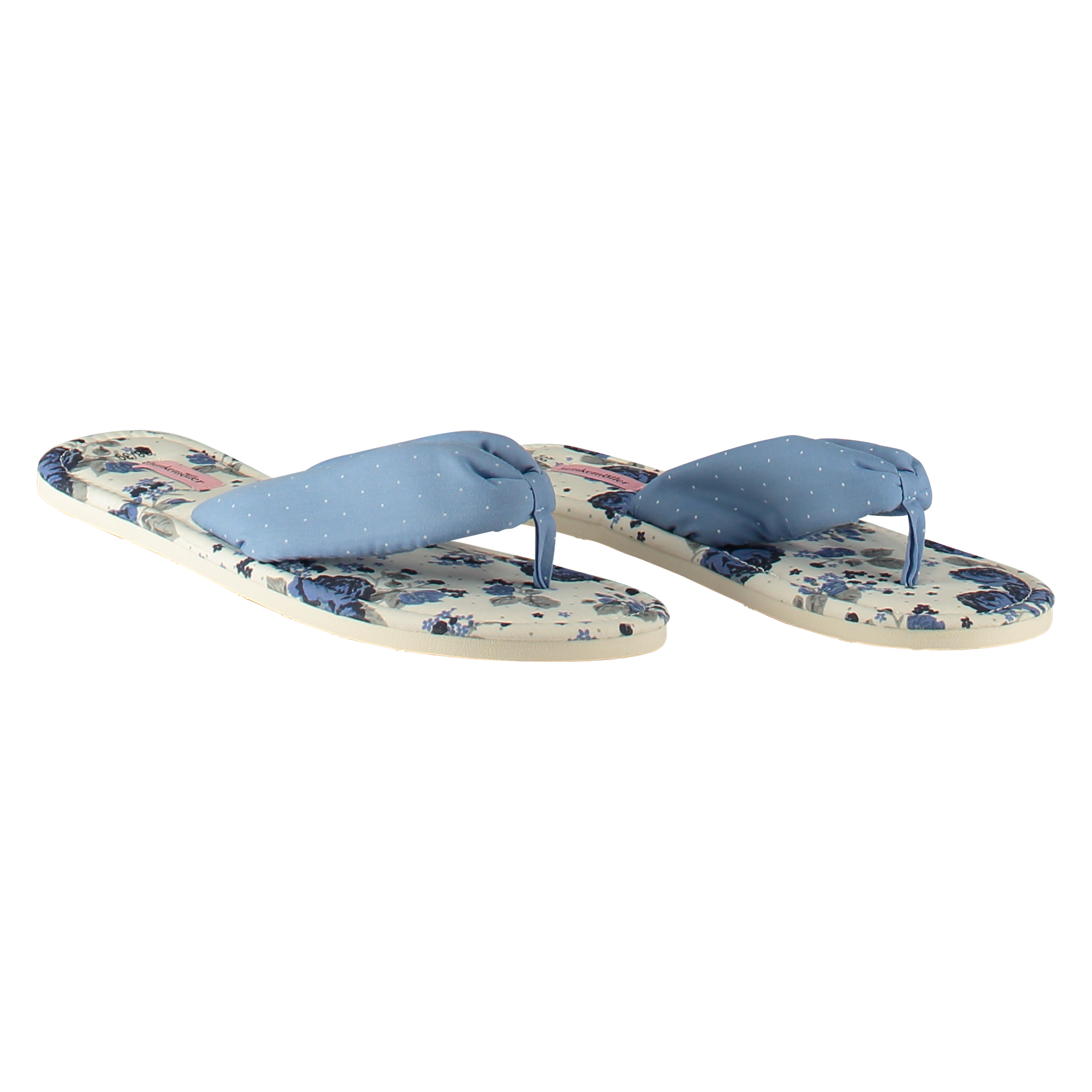 Flip-flops Poplin, Bleu, main