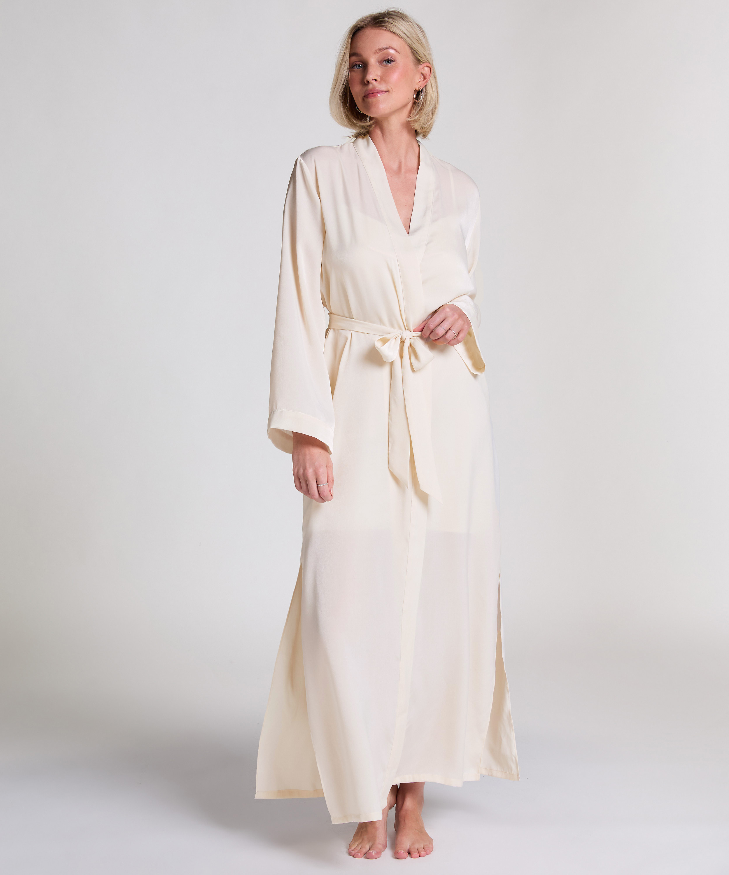 Kimono Satin, Blanc, main