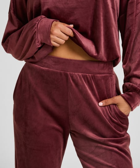 Pantalon de pyjama velours, Rouge