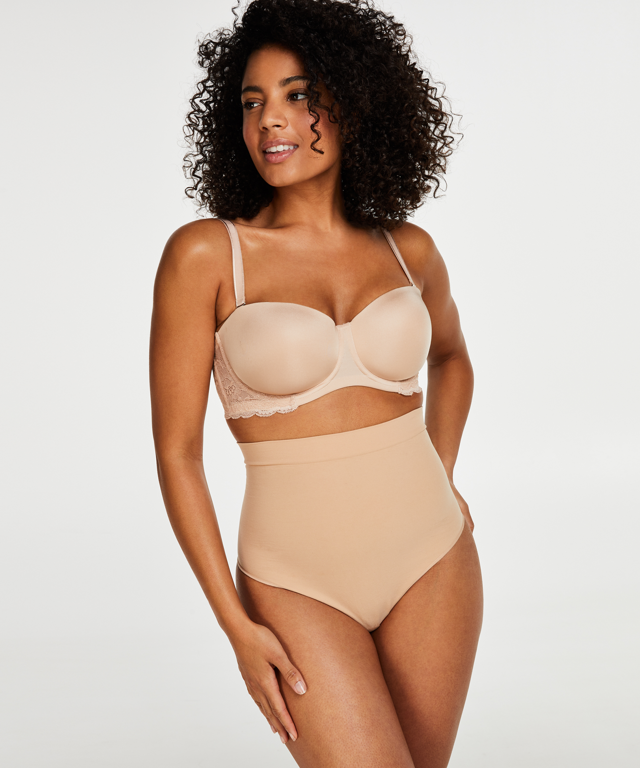 String raffermissant taille haute - Level 2, Beige, main