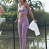 Legging de sport sans coutures taille haute HKMX, Violet