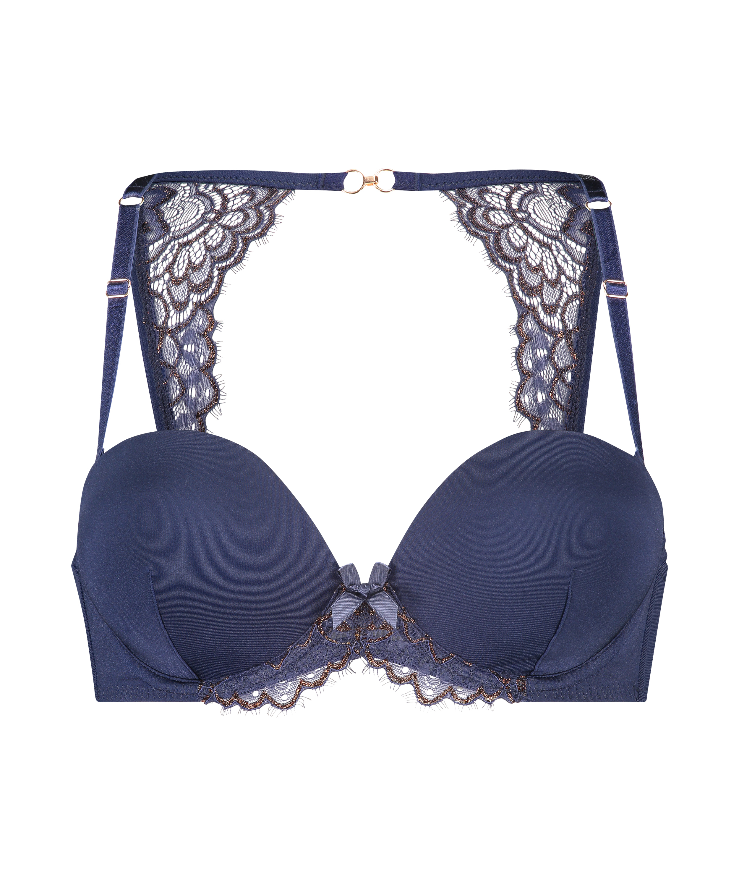 Soutien-gorge sans bretelles rembourré à armatures Rya, Bleu, main
