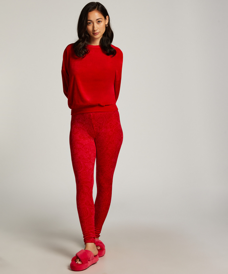 Legging en velours, Rouge