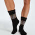 Chaussettes Imprim&eacute; L&eacute;opard, Noir