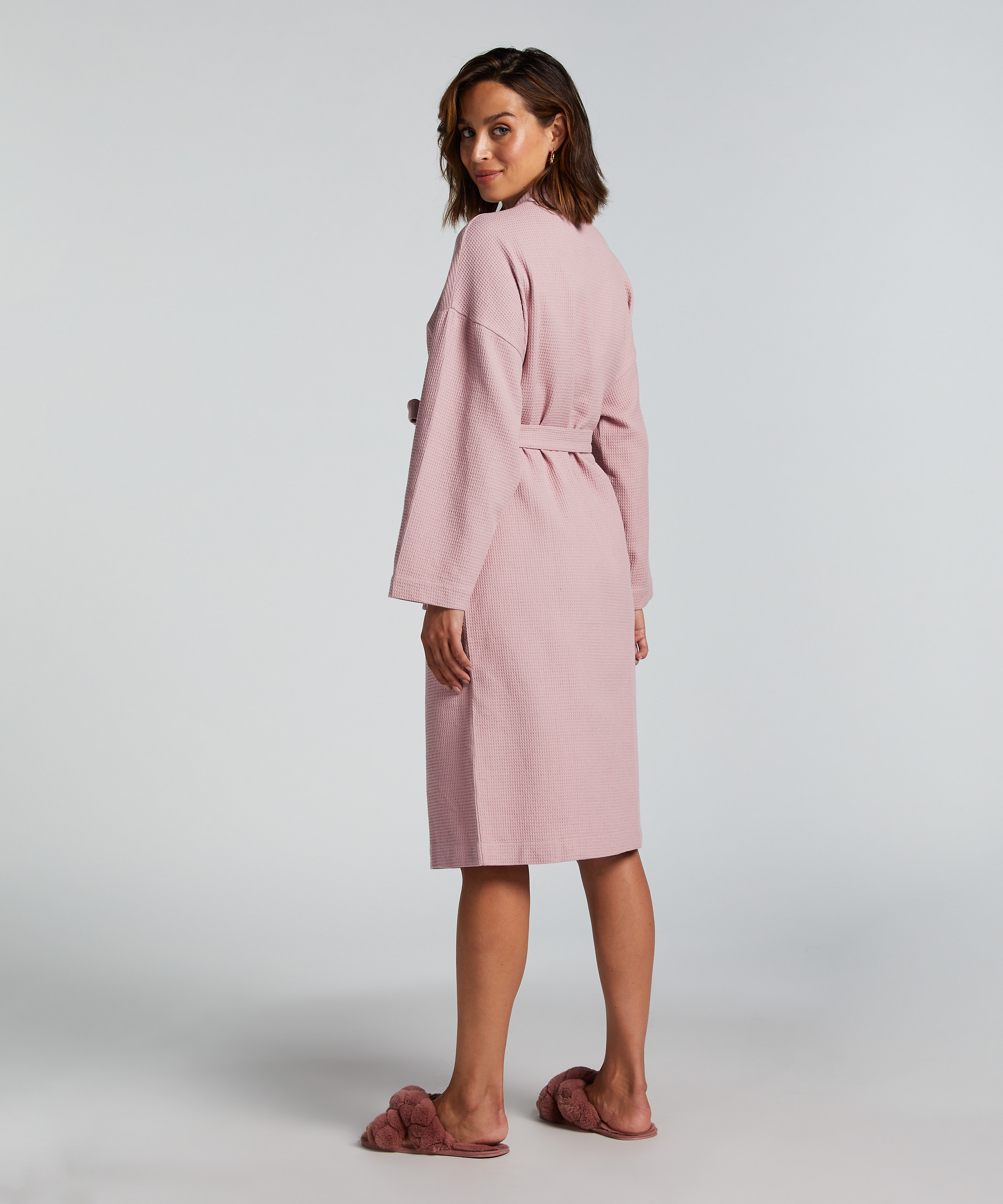 Peignoir Waffle, Violet, main