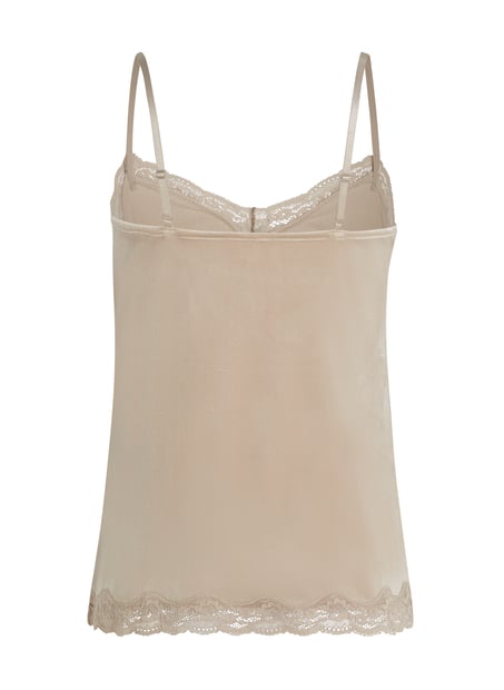 Camisole velours Dentelle, Beige
