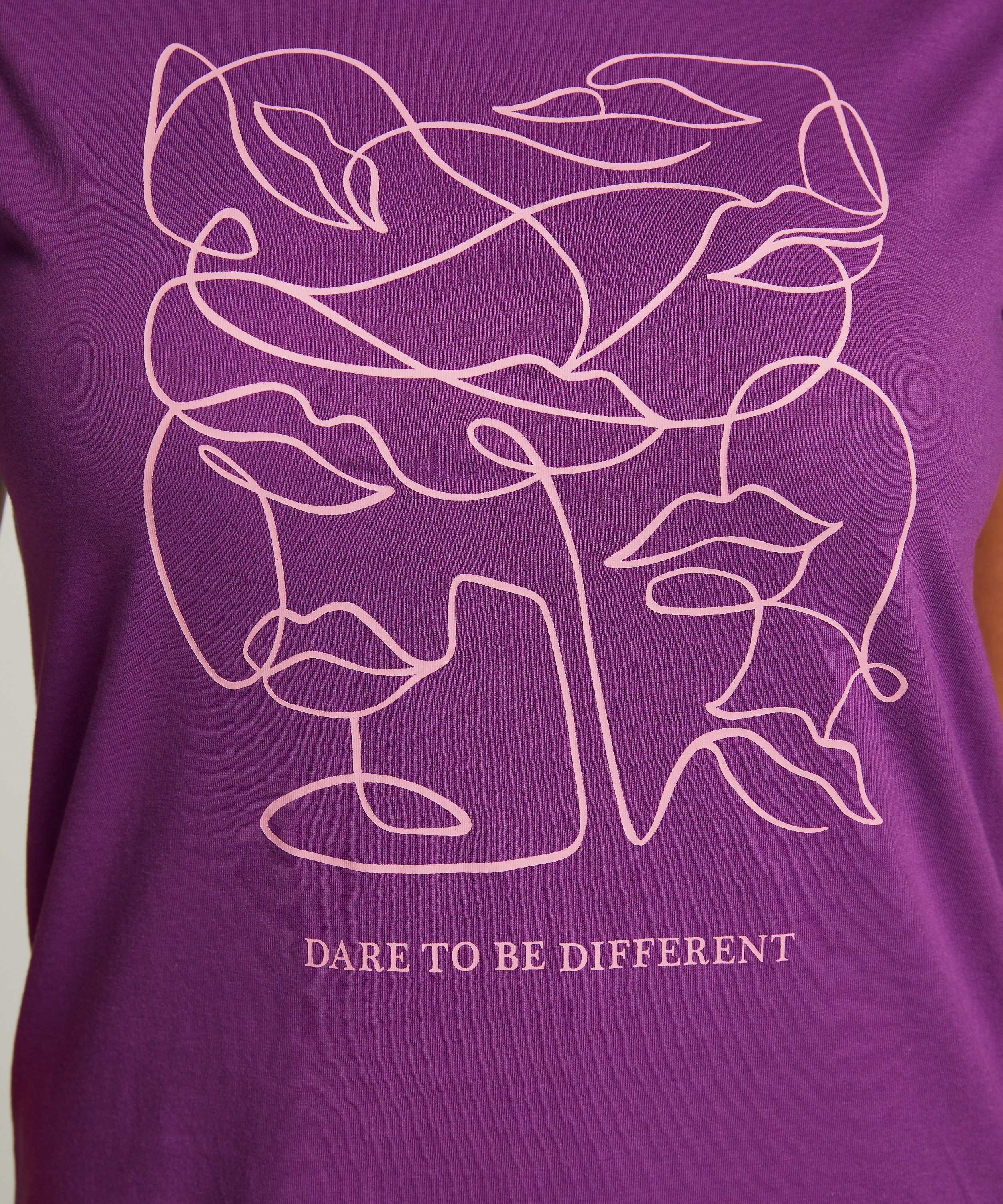 Chemise de nuit col rond, Violet, main