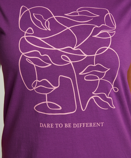 Chemise de nuit col rond, Violet