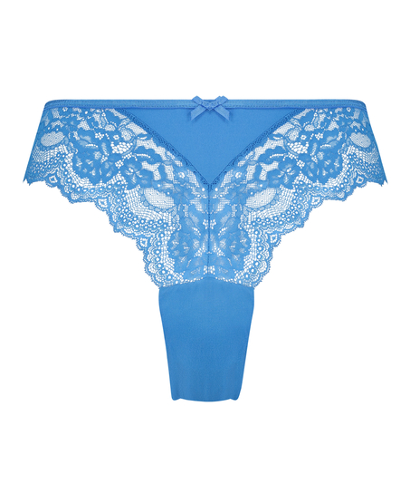 Slip brésilien jambes hautes Dora, Bleu