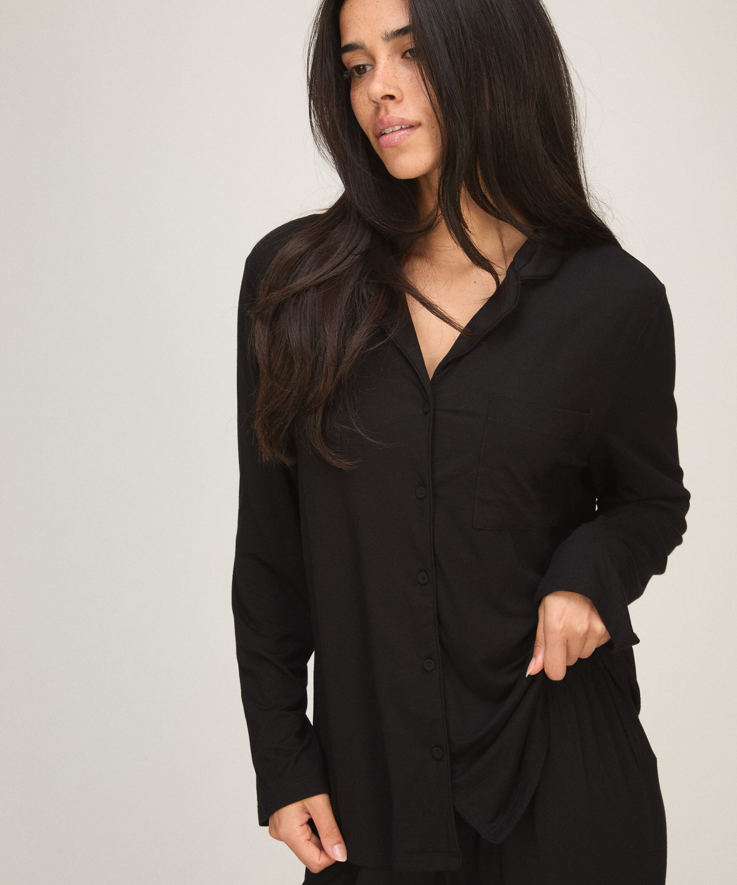 Chemise de Pyjama Essential, Noir