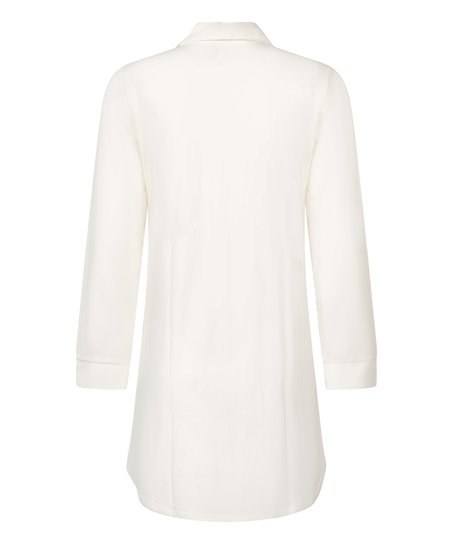 Robe-chemise à manches longues en jersey Essential, Blanc