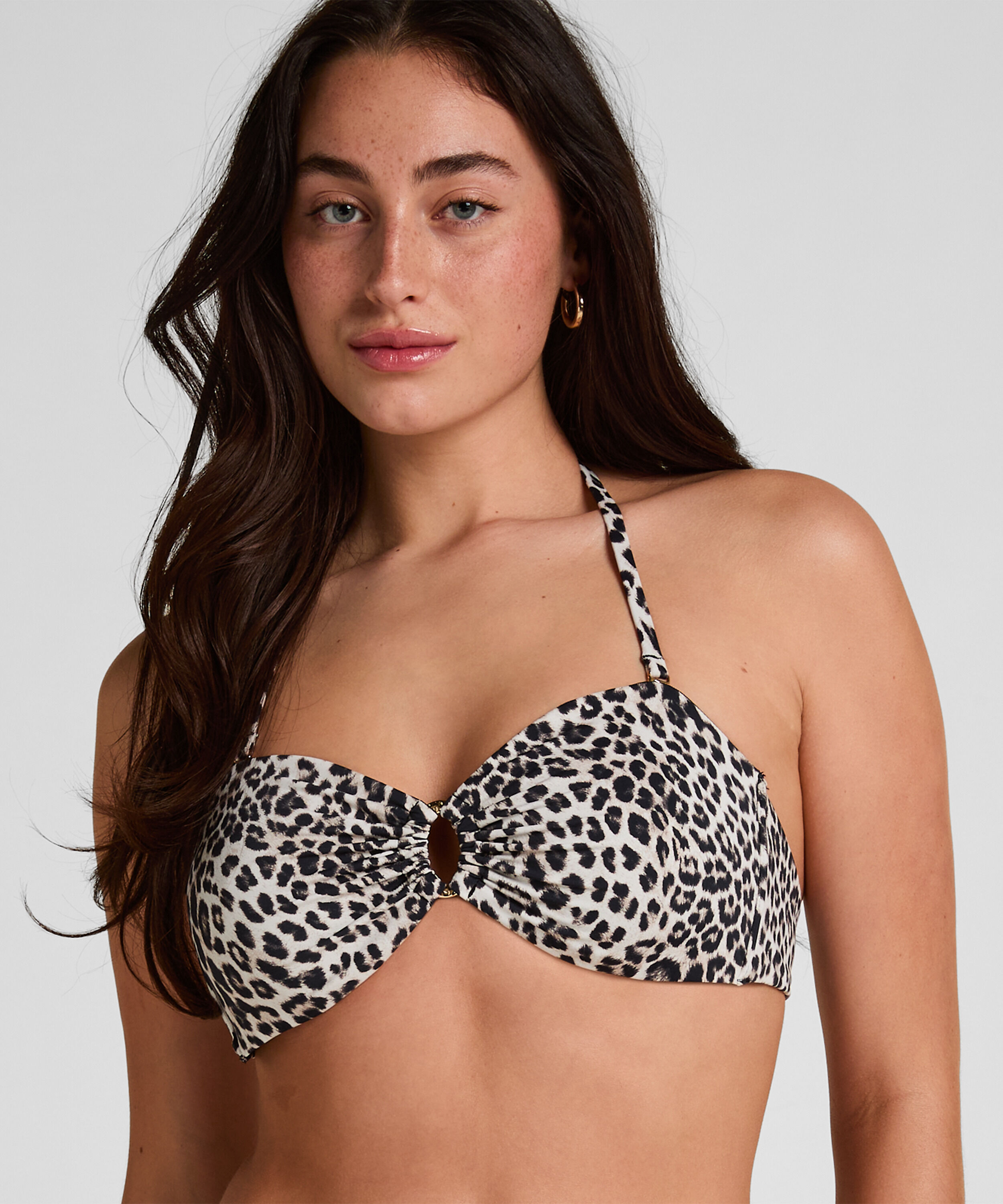 Haut de Bikini Bandeau Léopard, Noir Haut de Bikini Bandeau Léopard, Noir