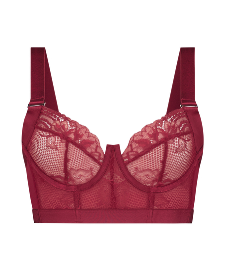 Soutien-gorge bustier non rembourré à armatures Hana, Rouge
