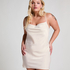 Robe nuisette en satin Minimal, Blanc