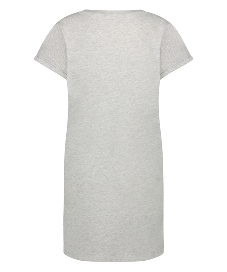 Chemise de nuit col rond, Gris