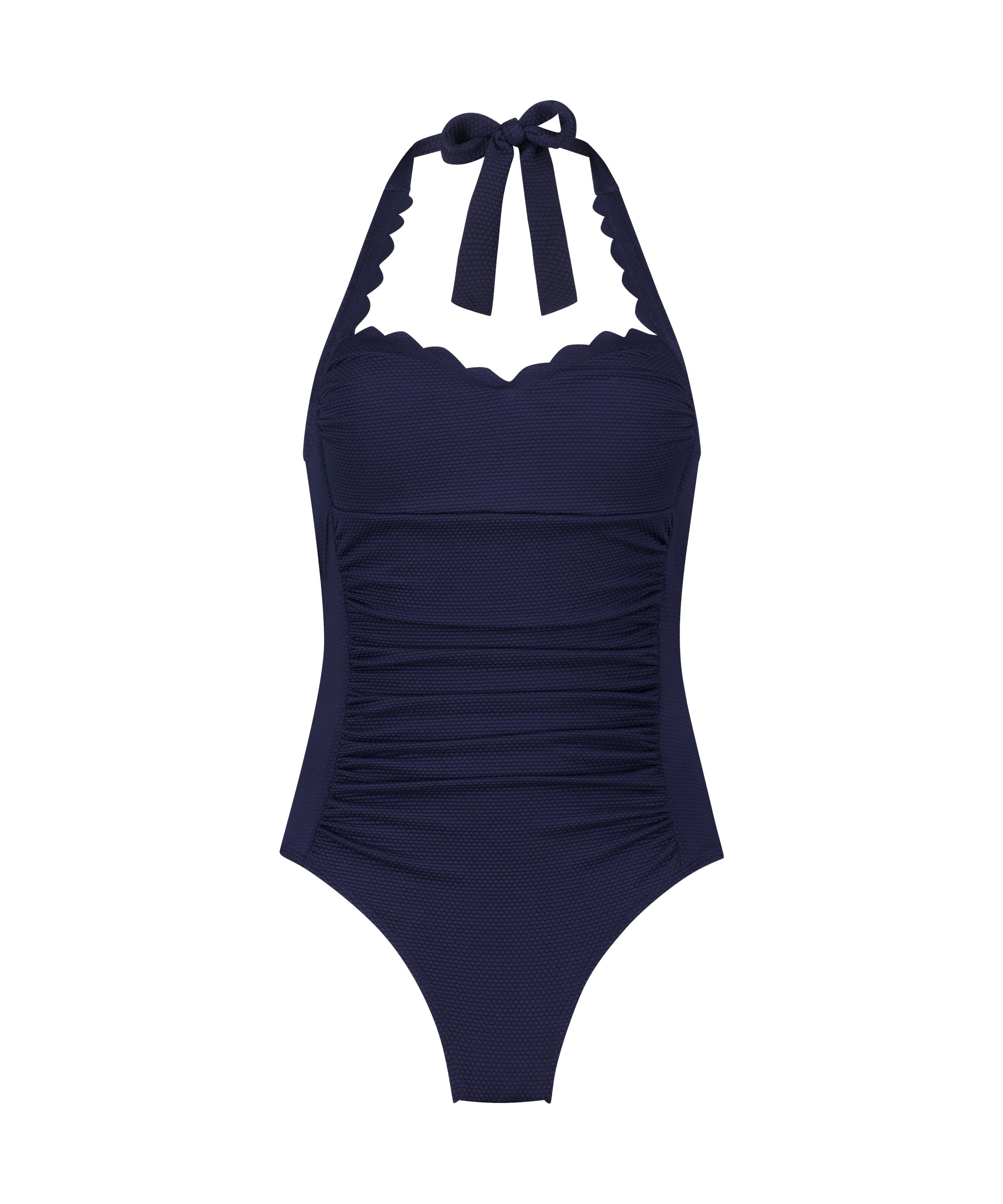 Maillot de bain Shaping Halter Scallop, Bleu, main