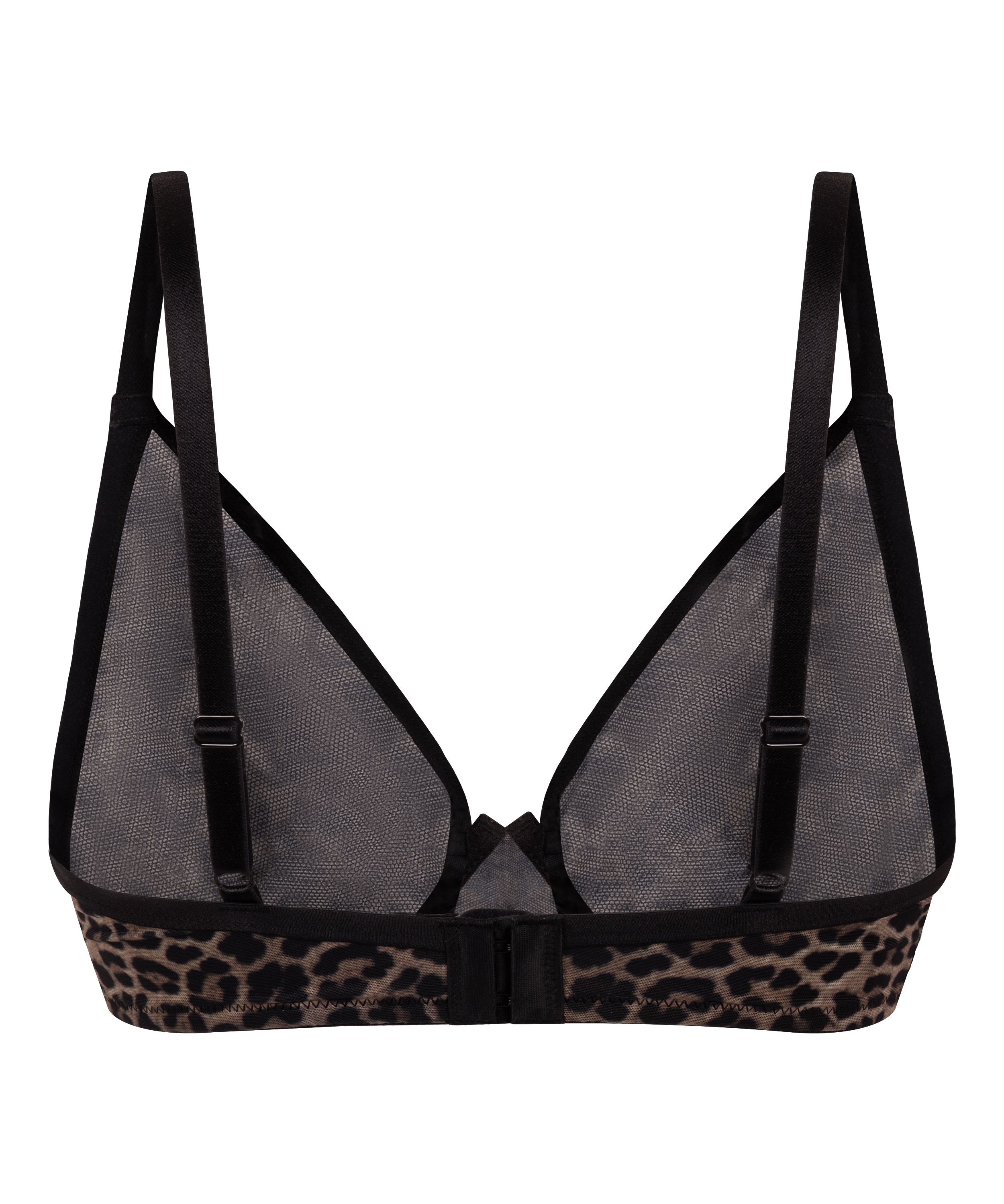 Soutien-gorge à armatures non-préformé léopard Tara, Noir, main