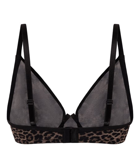 Soutien-gorge à armatures non-préformé léopard Tara, Noir