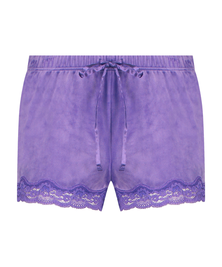 Short velours dentelle, Violet