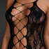 Combinaison Private en dentelle ouverte, Noir