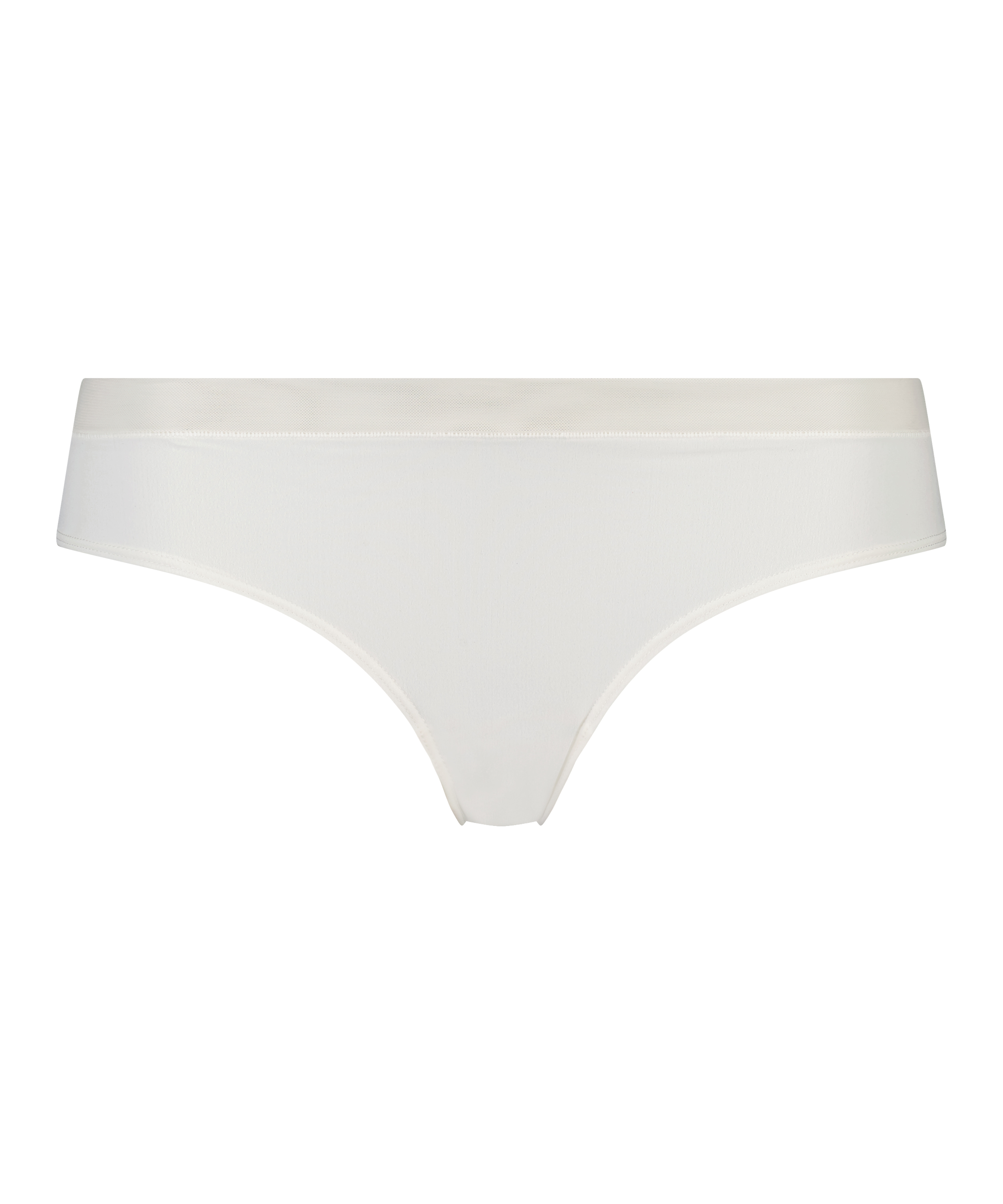 Slip brésilien en maille, Blanc, main
