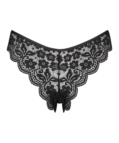 High leg Brazilian, Noir