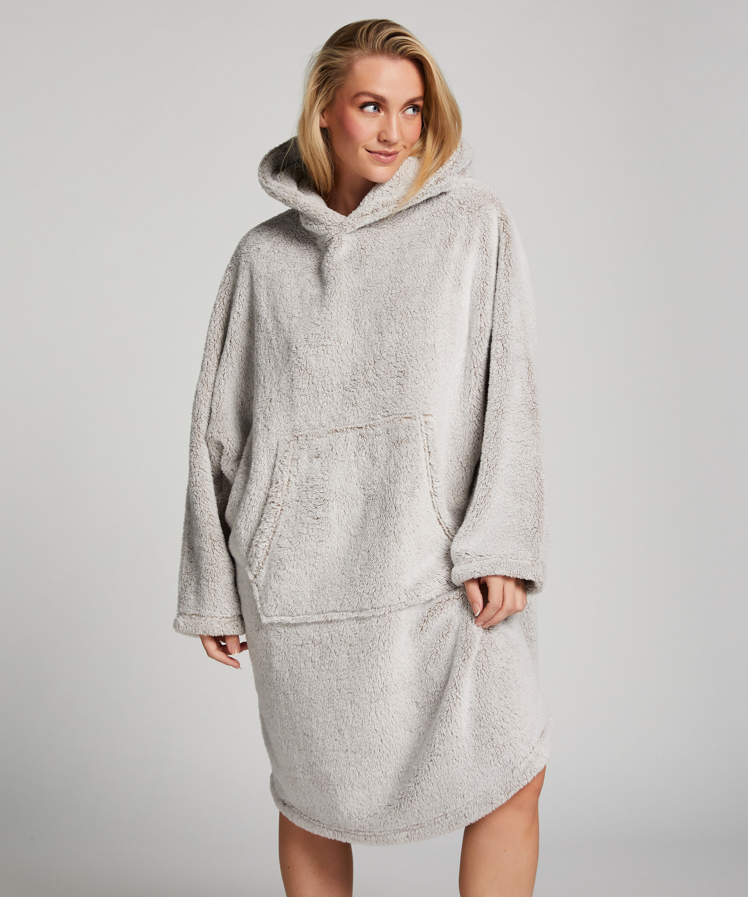 Hoodie en flanelle et polaire, Gris
