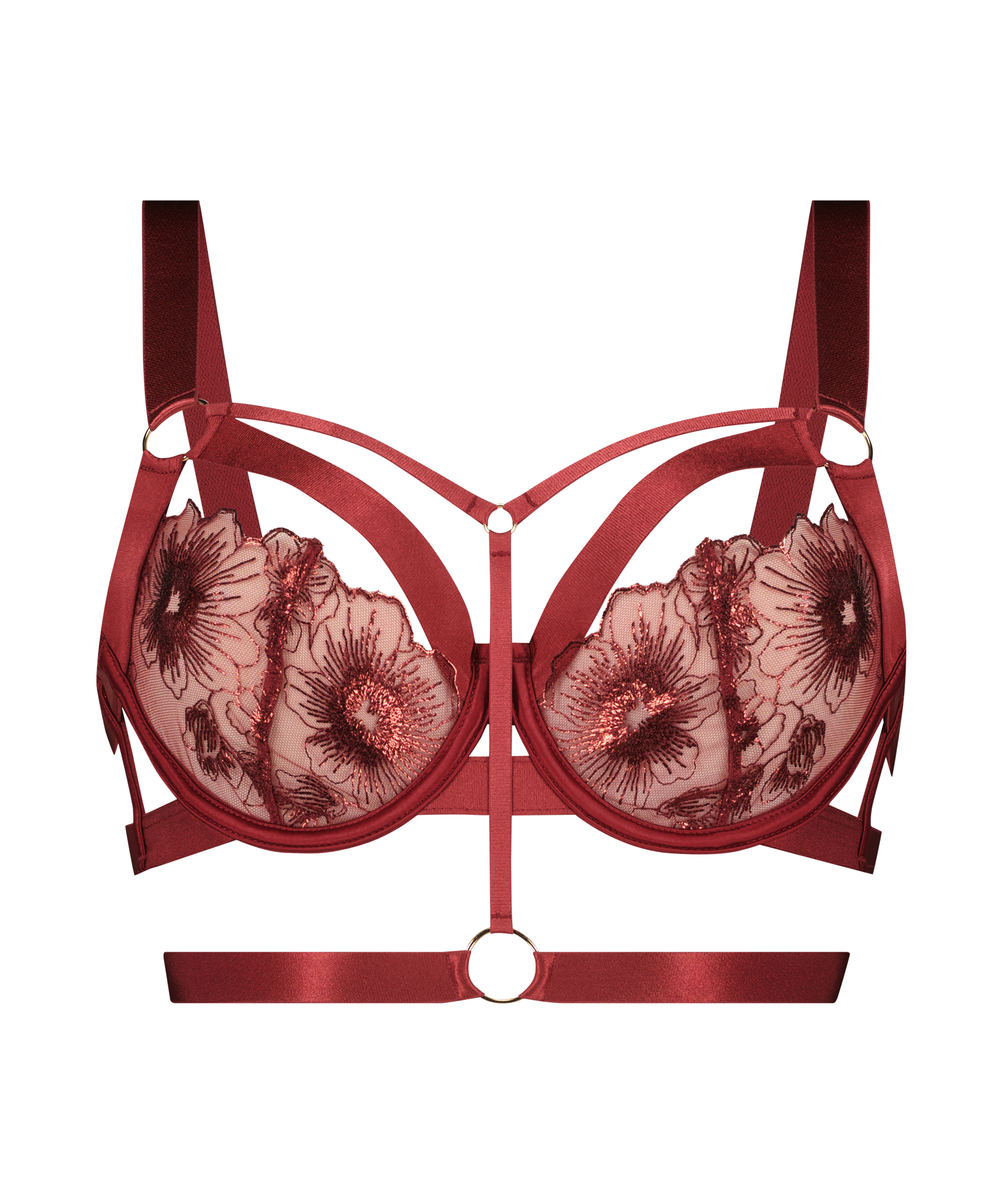 Soutien-gorge à armatures non-préformé longline Oxana, Rouge, main