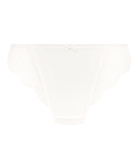 Culotte br&eacute;silienne jambe haute Caro, Blanc