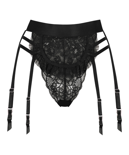 Slip brésilien échancré Ellen Maid, Noir