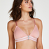 Brassière triangulaire moulée Coton Casey, Rose