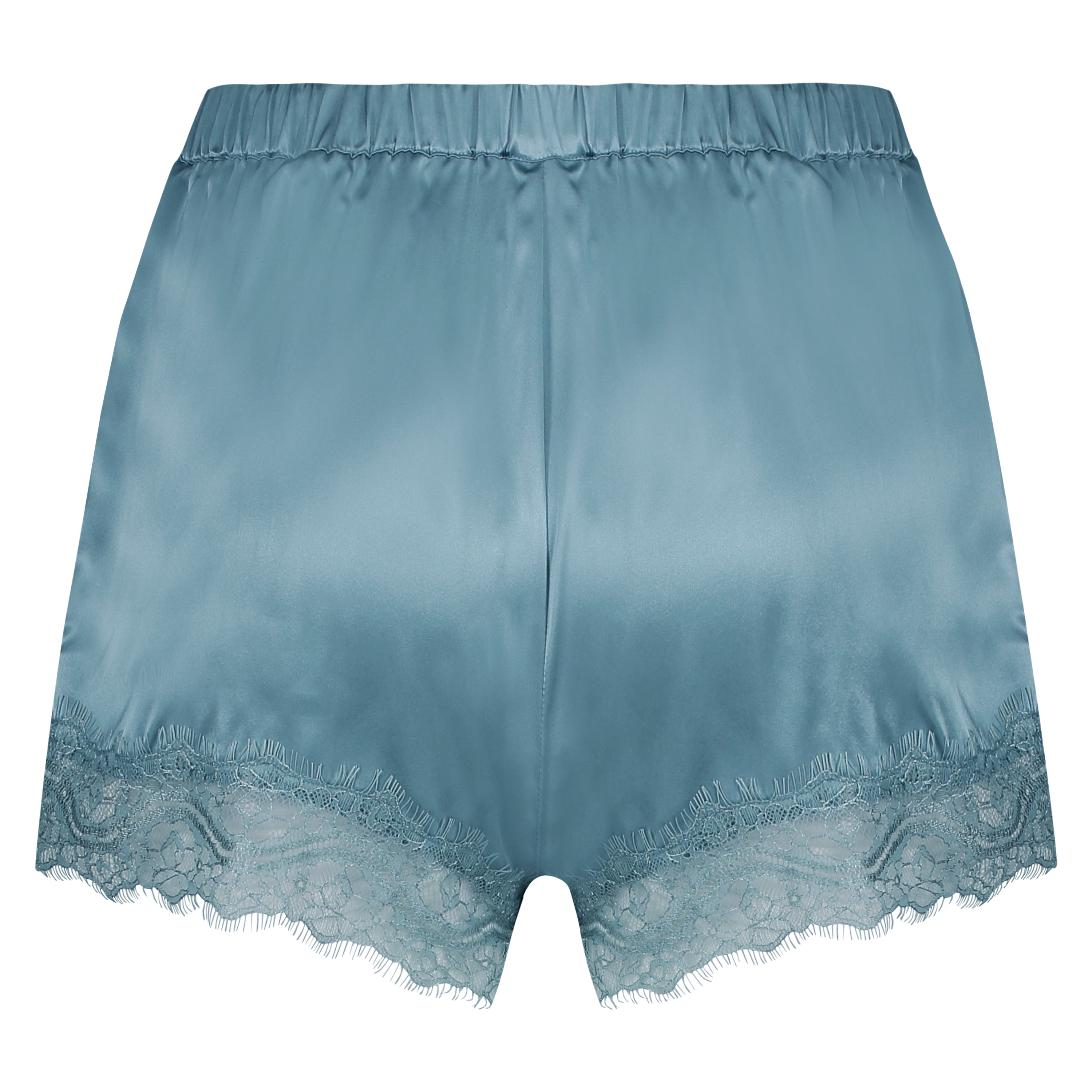 Short de pyjama en soie, Bleu, main