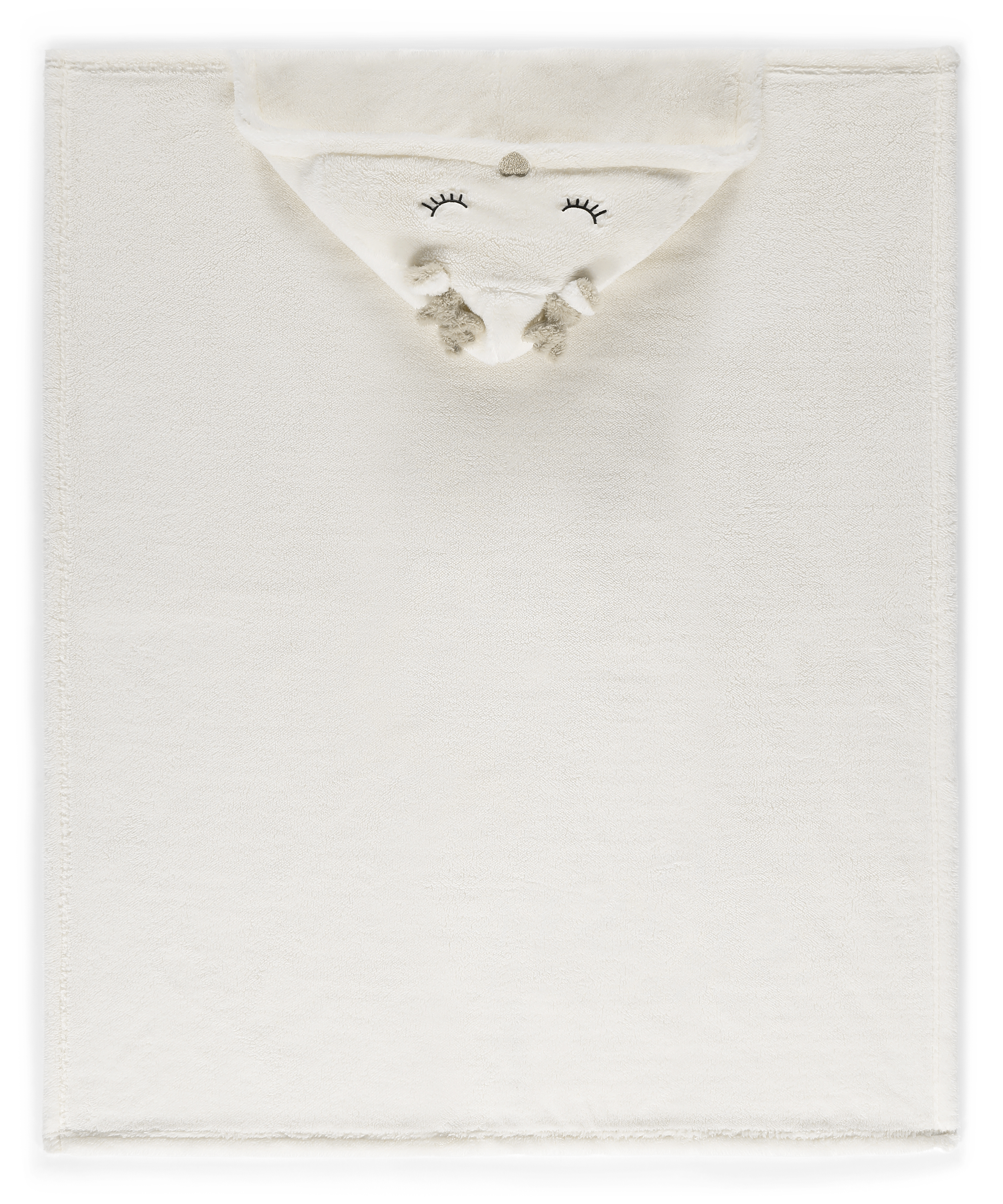 Plaid câlin Renne, Blanc, main