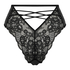 Slip brésilien ouvert taille haute Melissa, Noir