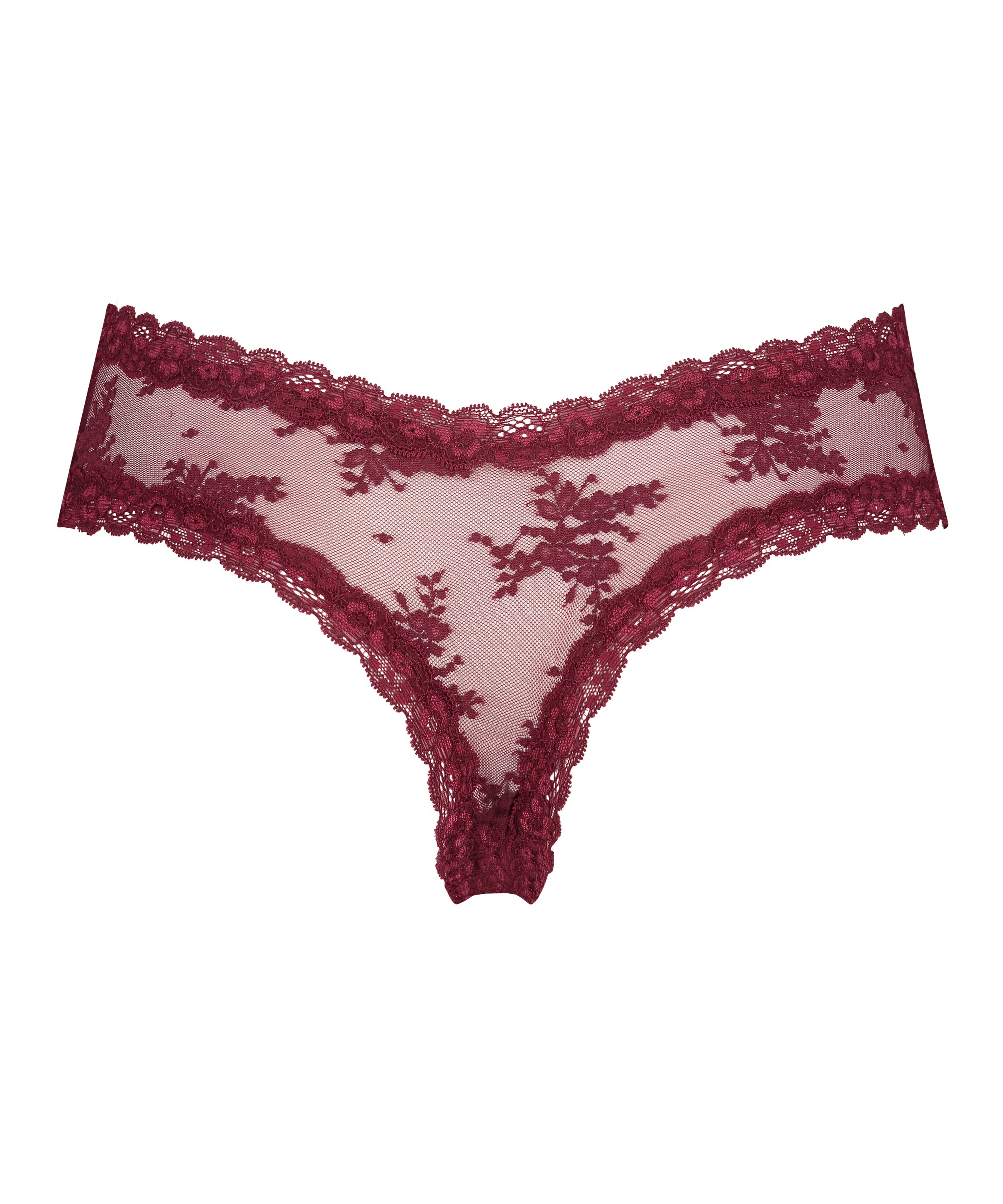 Slip br&eacute;silien V-shape mesh, Rouge, main