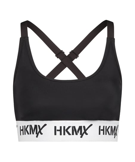 HKMX Soutien-gorge de sport The Crop Logo Level 1, Noir