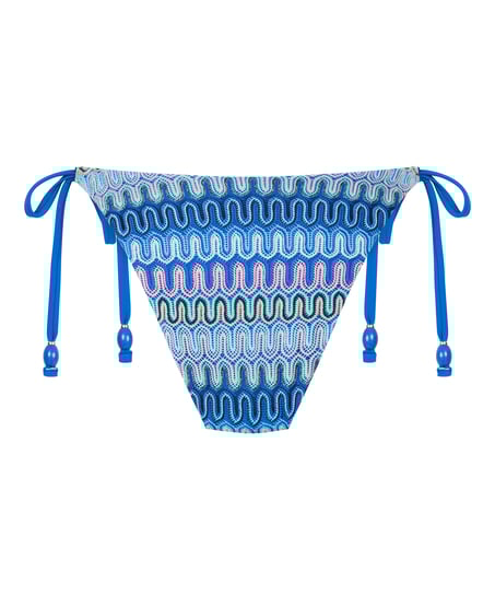 Bas de bikini à jambe haute Cali, Bleu