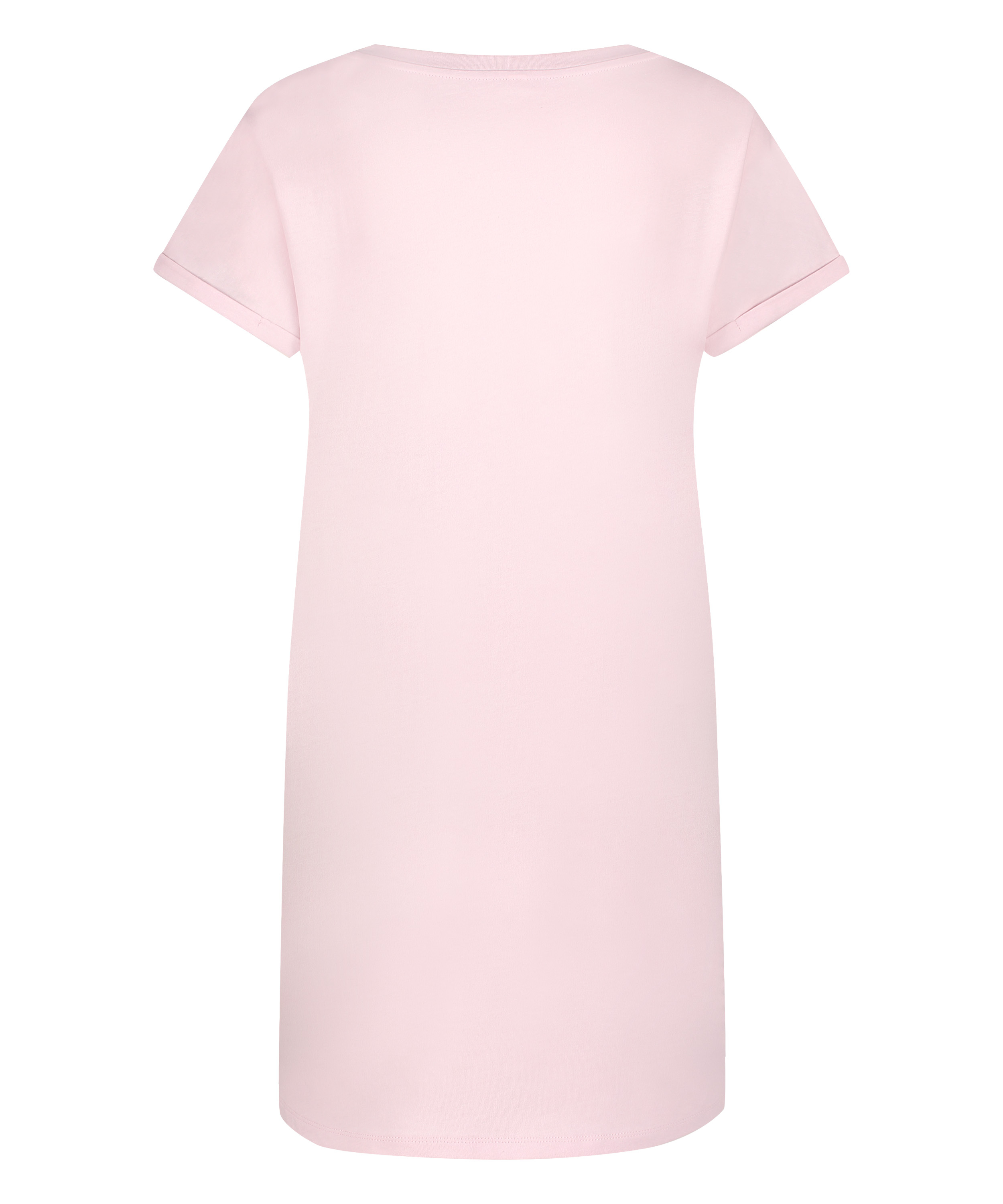 Chemise de nuit col rond, Rose, main